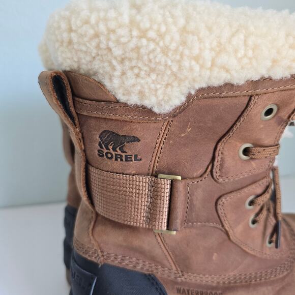 Sorel Tivoli IV Parc Waterproof Boots Women's 7/8 Velvet Tan Wool Gorpcore READ - Picture 2 of 12